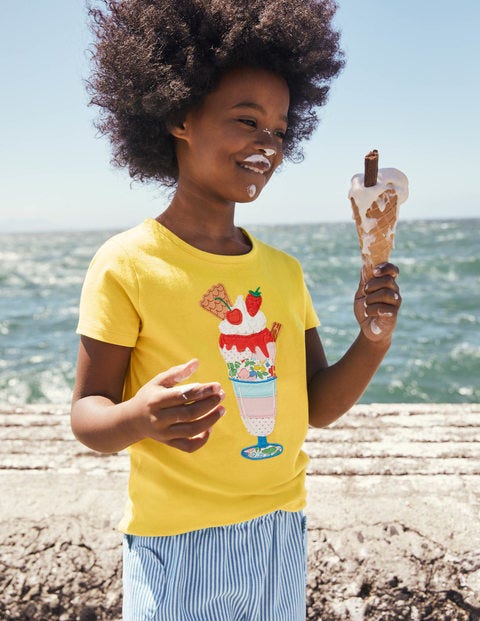 Big Appliqué T-shirt - Sweetcorn Yellow Ice Cream Big Appliqué T-shirt - Sweetcorn Yellow Ice Cream