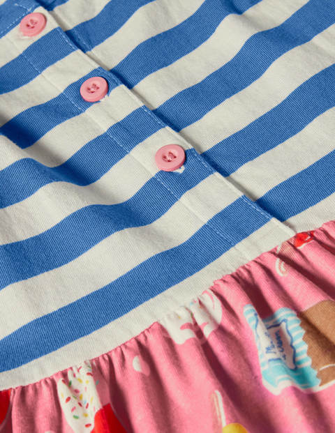 Hotchpotch Tiered Jersey Dress - Pink Lemonade Ice Cream Spot Hotchpotch Tiered Jersey Dress - Pink Lemonade Ice Cream Spot