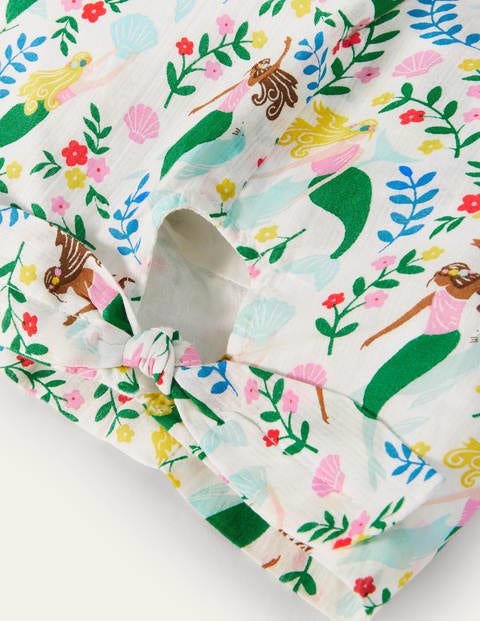 Tie hem shorts - Ivory Mermaid Garden Tie hem shorts - Ivory Mermaid Garden