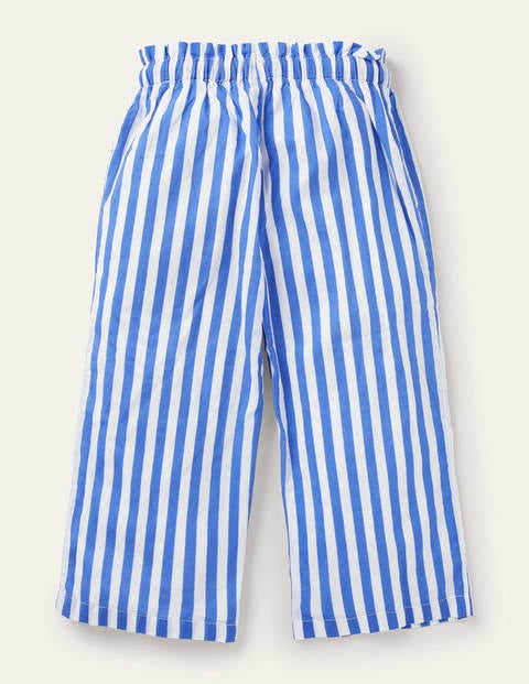 Jupe-culotte tissée et imprimée - Bleu élisabéthain/blanc