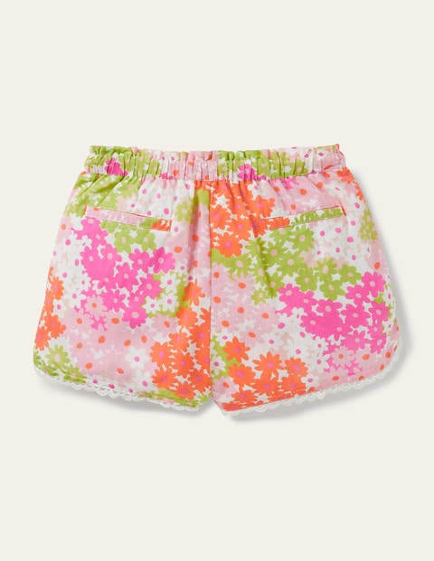 Lace Detail Shorts - Soft Coral Pink Summer Daisy Lace Detail Shorts - Soft Coral Pink Summer Daisy