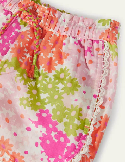 Lace Detail Shorts - Soft Coral Pink Summer Daisy Lace Detail Shorts - Soft Coral Pink Summer Daisy
