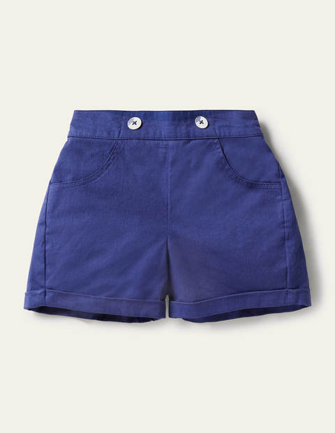 Shorts mit Knopfdetail - Segelblau