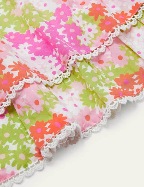 Lace Detail Printed Dress - Soft Coral Pink Summer Daisy Lace Detail Printed Dress - Soft Coral Pink Summer Daisy