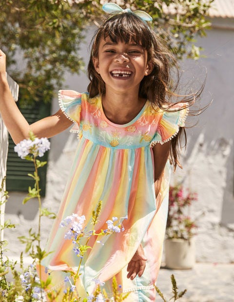 Embroidered Rainbow Dress - Ombré Rainbow Embroidered Rainbow Dress - Ombré Rainbow