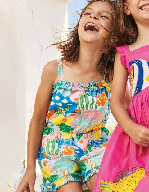 Fun Printed Romper - Multi Coral Reef Fun Printed Romper - Multi Coral Reef