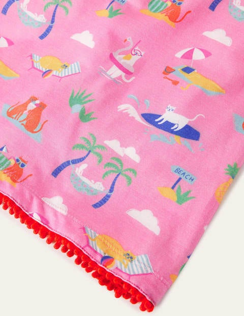 Sommerliches Jerseykleid - Pflaumenblütenrosa, Katzen im Sommerurlaub Sommerliches Jerseykleid - Pflaumenblütenrosa, Katzen im Sommerurlaub