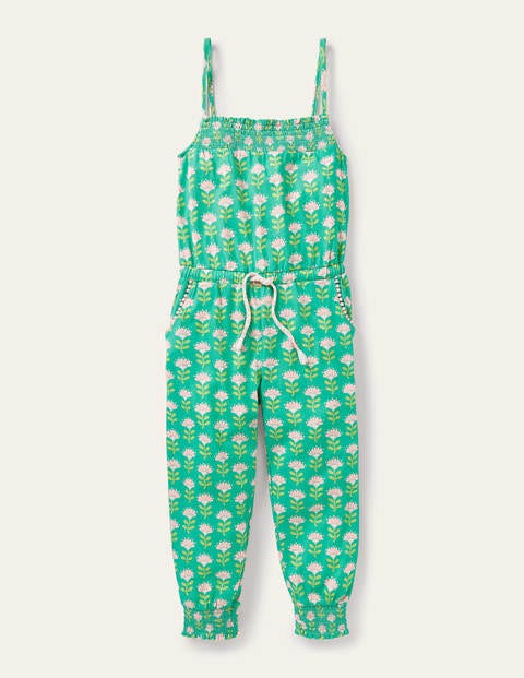 Jersey Tassel Tie Jumpsuit - Tropical Green Jersey Tassel Tie Jumpsuit - Tropical Green