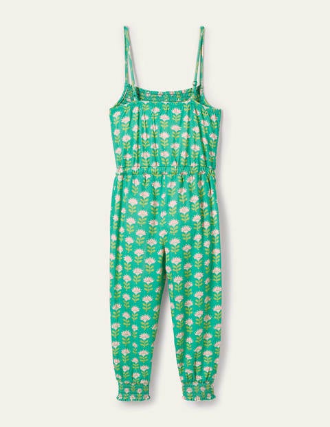 Jersey Tassel Tie Jumpsuit - Tropical Green Jersey Tassel Tie Jumpsuit - Tropical Green