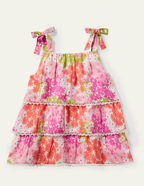 Tiered Detail Woven Top - Soft Coral Pink Summer Daisy Tiered Detail Woven Top - Soft Coral Pink Summer Daisy