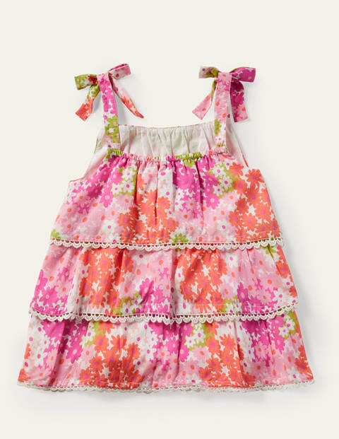 Tiered Detail Woven Top - Soft Coral Pink Summer Daisy Tiered Detail Woven Top - Soft Coral Pink Summer Daisy