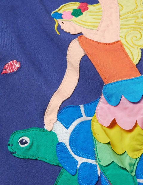Mermaid Big Appliqué Dress - Starboard Blue Mermaid Mermaid Big Appliqué Dress - Starboard Blue Mermaid