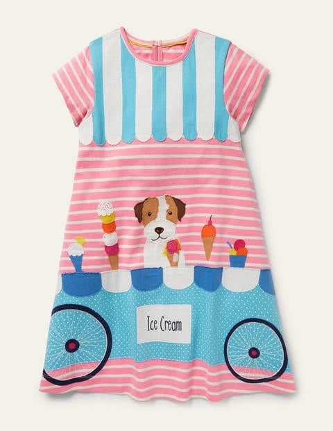 Fun Big Appliqué Dress - Pink Lemonade/ Ivory Sprout Fun Big Appliqué Dress - Pink Lemonade/ Ivory Sprout
