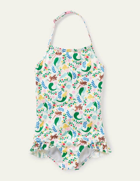 Halterneck Swimsuit - Ivory Mermaid Garden Halterneck Swimsuit - Ivory Mermaid Garden