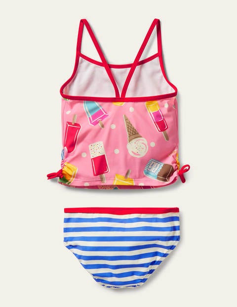 Ruched Tankini - Pink Lemonade Ice Cream Spot Ruched Tankini - Pink Lemonade Ice Cream Spot