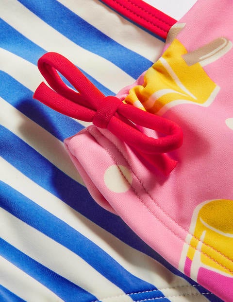 Ruched Tankini - Pink Lemonade Ice Cream Spot Ruched Tankini - Pink Lemonade Ice Cream Spot