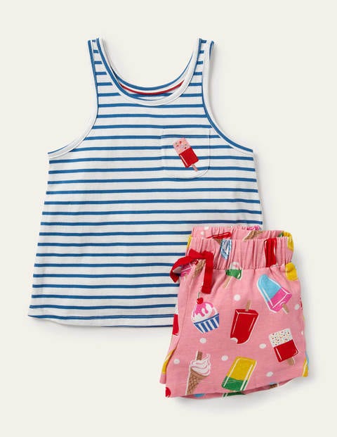 Fun Pocket Pyjama Set - Pink Lemonade Ice Cream Spot Fun Pocket Pyjama Set - Pink Lemonade Ice Cream Spot