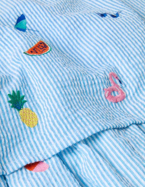 Embroidered Vacation Romper - Multi Holiday Embroidery Embroidered Vacation Romper - Multi Holiday Embroidery