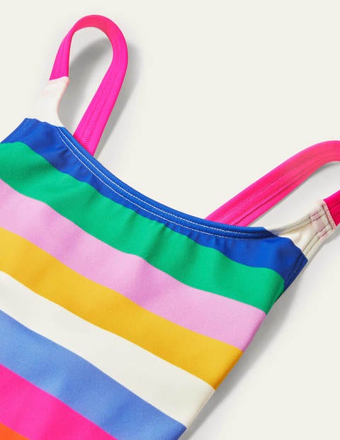 Cross-back Printed Swimsuit - Rainbow Multi Cross-back Printed Swimsuit - Rainbow Multi