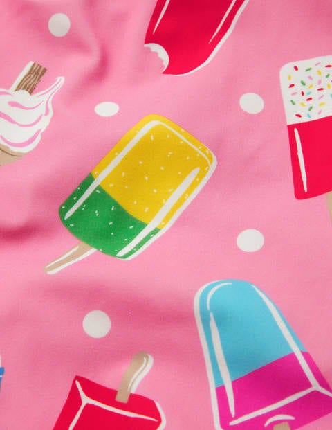 Cross-back Printed Swimsuit - Pink Lemonade Ice Cream Spot Cross-back Printed Swimsuit - Pink Lemonade Ice Cream Spot