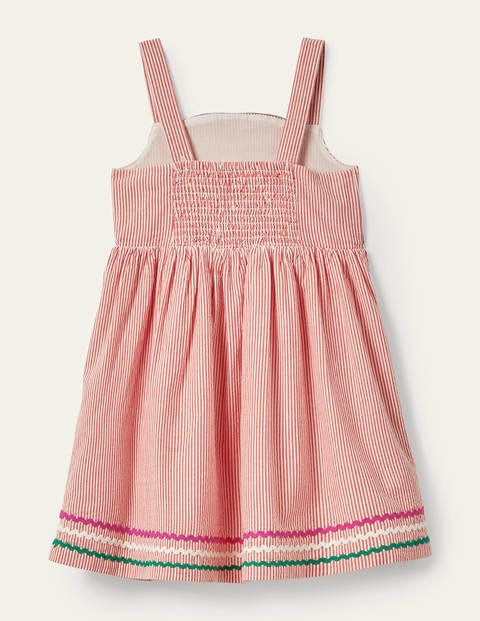 Watermelon Embellished Dress - Strawberry Tart Red Ticking Watermelon Embellished Dress - Strawberry Tart Red Ticking