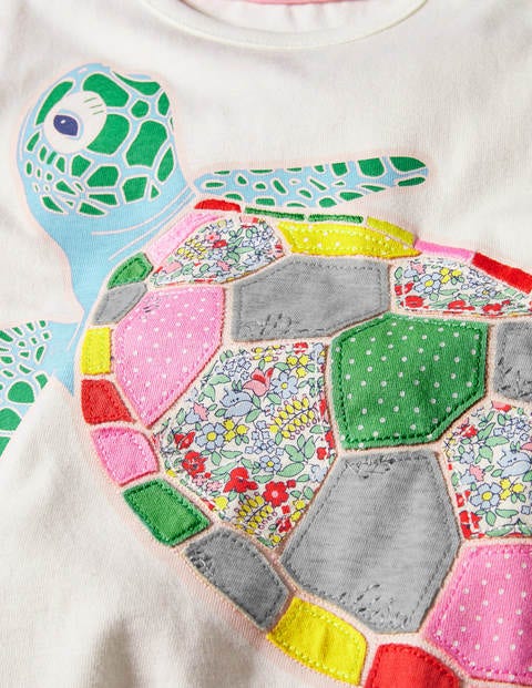 Rainbow Appliqué T-shirt - Ivory Turtle Rainbow Appliqué T-shirt - Ivory Turtle