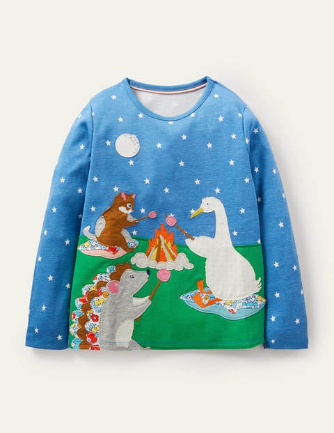 Glow-in-the-dark Scene T-shirt - Elizabethan Blue Campfire Glow-in-the-dark Scene T-shirt - Elizabethan Blue Campfire