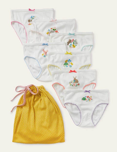 Unterhosen im 7er-Pack - Naturweiß, Blumen- und Haustiermuster Unterhosen im 7er-Pack - Naturweiß, Blumen- und Haustiermuster