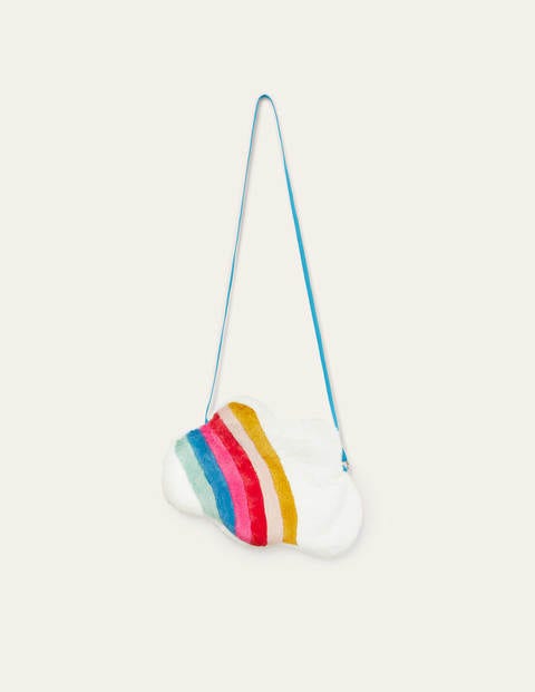 Faux Fur Cloud Bag - White Rainbow Faux Fur Cloud Bag - White Rainbow