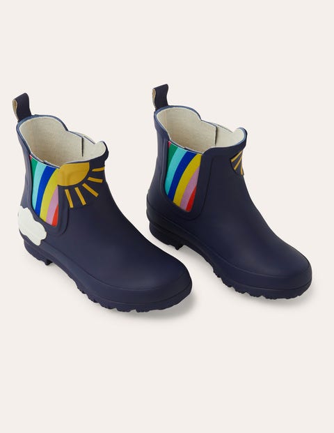Short Wellies - College Navy Scene Short Wellies - College Navy Scene