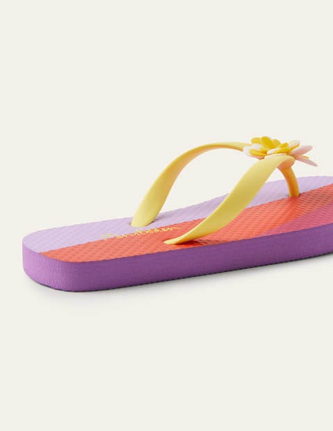 Fröhliche gemusterte Flip-Flops - Regenbogen, Gänseblümchen Fröhliche gemusterte Flip-Flops - Regenbogen, Gänseblümchen