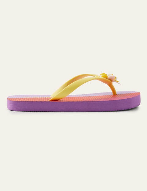 Fröhliche gemusterte Flip-Flops - Regenbogen, Gänseblümchen Fröhliche gemusterte Flip-Flops - Regenbogen, Gänseblümchen
