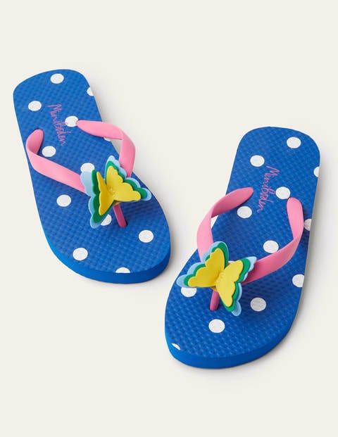 Fun Printed Flip Flops - Multi Flower Butterfly Fun Printed Flip Flops - Multi Flower Butterfly
