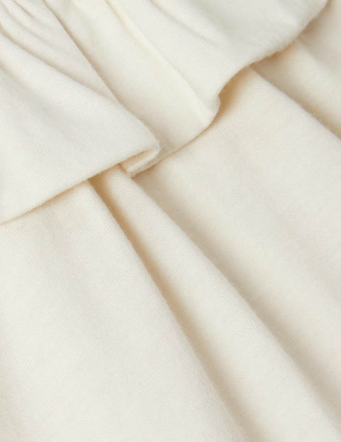 Ruffle Neck Jersey Top - Ivory Ruffle Neck Jersey Top - Ivory