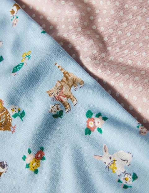 Twin Pack Short John Pajamas - Blue Pets/ Pink Spot Twin Pack Short John Pajamas - Blue Pets/ Pink Spot