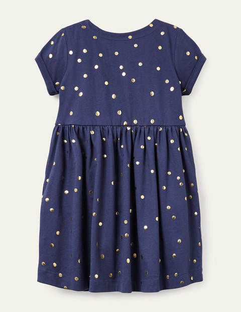 Fun Jersey Dress - Starboard Blue Gold Spot Fun Jersey Dress - Starboard Blue Gold Spot