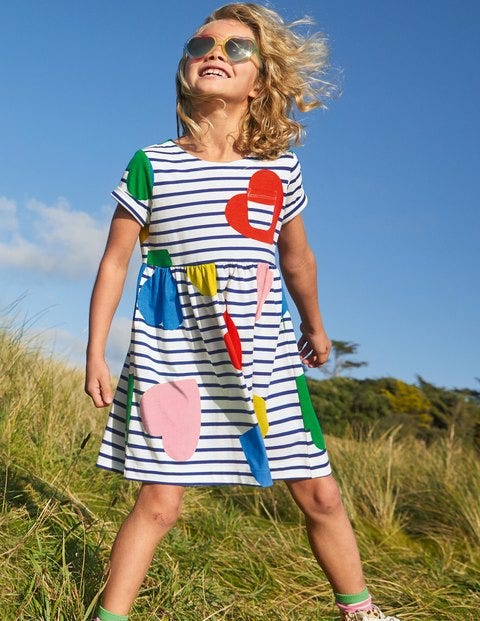 Fun Jersey Dress - Multi Hearts Fun Jersey Dress - Multi Hearts