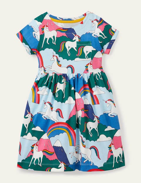 Fun Jersey Dress - Multi Unicorn Mountain Fun Jersey Dress - Multi Unicorn Mountain
