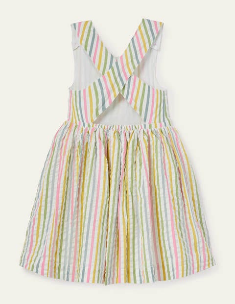 Cross-back Dress - Multi Ticking Stripe Cross-back Dress - Multi Ticking Stripe