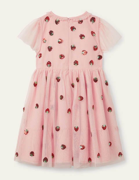 Embellished Tulle Dress - Provence Pink Strawberries Embellished Tulle Dress - Provence Pink Strawberries