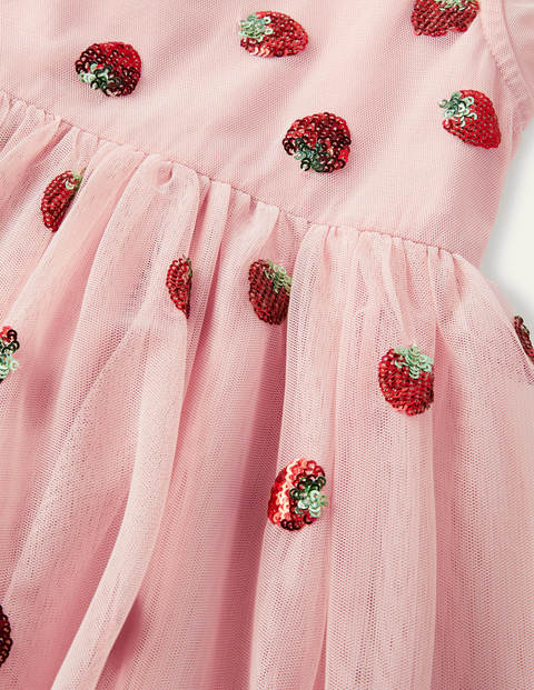 Embellished Tulle Dress - Provence Pink Strawberries Embellished Tulle Dress - Provence Pink Strawberries