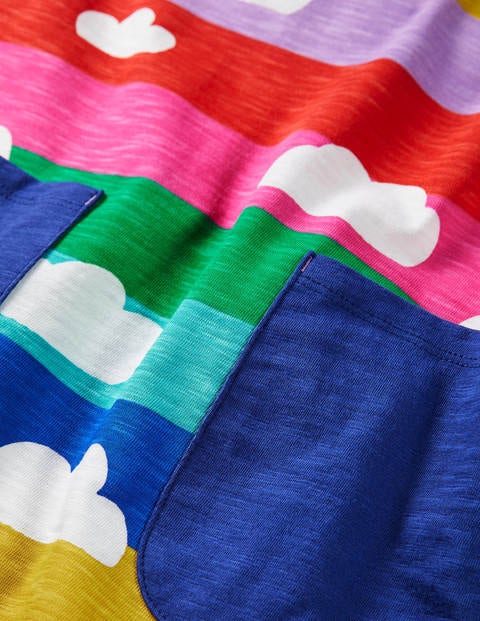 Fun Pocket Jersey Dress - Multi Rainbow Clouds Fun Pocket Jersey Dress - Multi Rainbow Clouds
