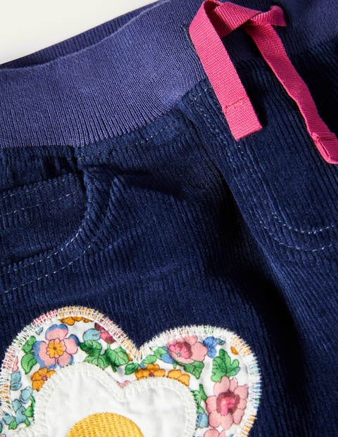 Hose mit Blumenapplikation - Schuluniform-Navy Hose mit Blumenapplikation - Schuluniform-Navy