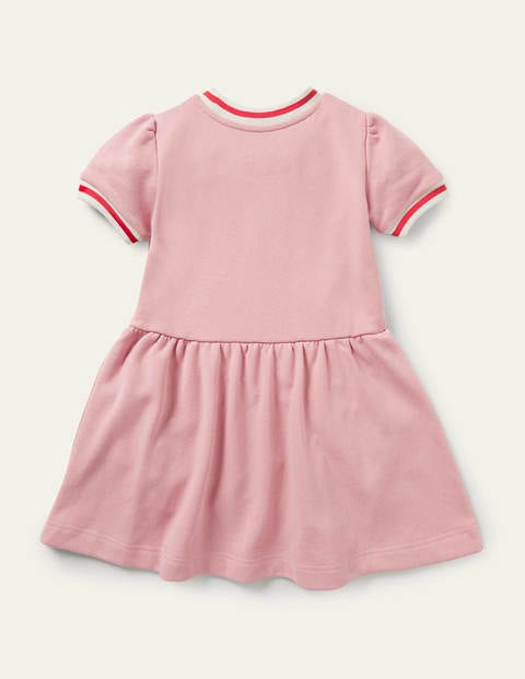 Appliqué Pocket Jersey Dress - Boto Pink Strawberry Appliqué Pocket Jersey Dress - Boto Pink Strawberry