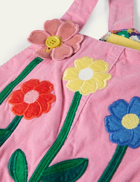 Woven Overalls Dress - Formica Pink Flowers Woven Overalls Dress - Formica Pink Flowers
