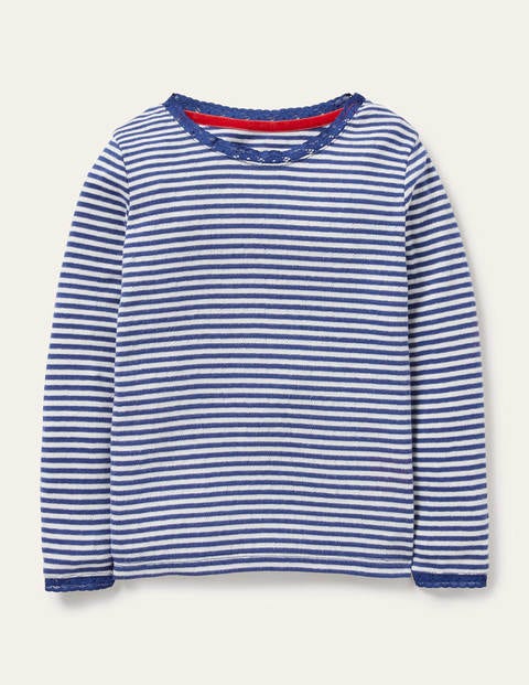 Supersoft Pointelle T-shirt - Starboard Blue/Ivory Supersoft Pointelle T-shirt - Starboard Blue/Ivory