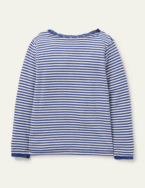 Supersoft Pointelle T-shirt - Starboard Blue/Ivory Supersoft Pointelle T-shirt - Starboard Blue/Ivory
