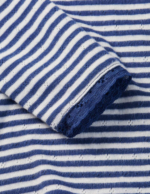 Supersoft Pointelle T-shirt - Starboard Blue/Ivory Supersoft Pointelle T-shirt - Starboard Blue/Ivory