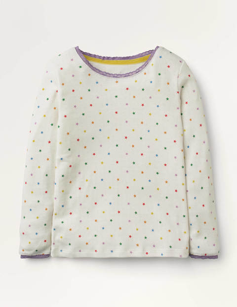Supersoft Pointelle T-shirt - Ivory Multi Little Star Supersoft Pointelle T-shirt - Ivory Multi Little Star
