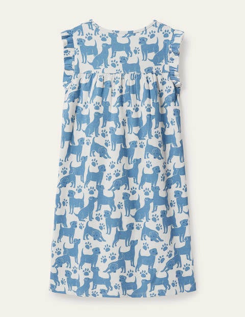 Chemise de nuit manches courtes imprimée - Chiots espiègles bleu Chemise de nuit manches courtes imprimée - Chiots espiègles bleu